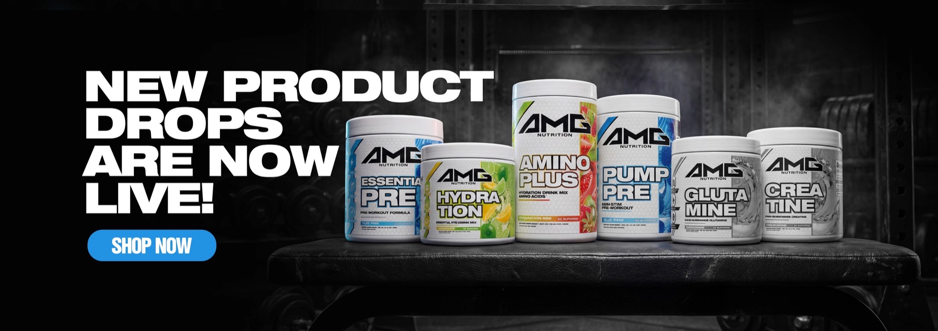 AMG Nutrition product line launch banner — e-commerce campaign by Thiago Gomes