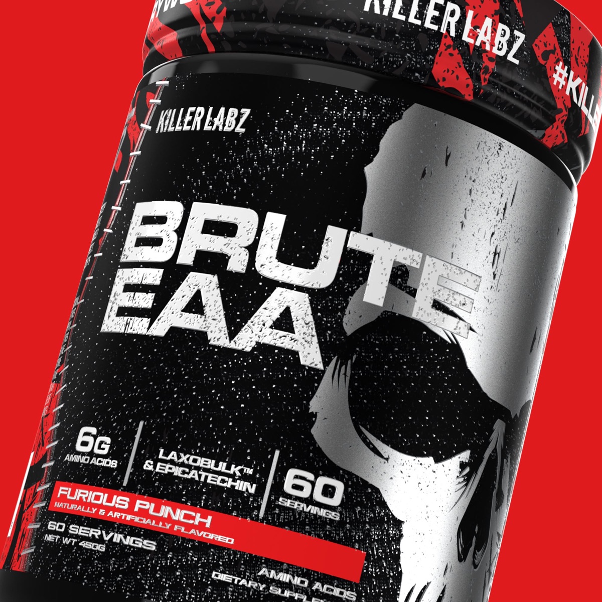 Killer Labz Brute EAA supplement — packaging design by Thiago Gomes