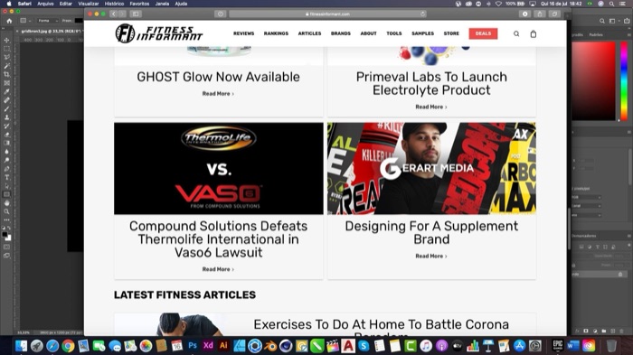 Fitness Informant article 'Designing For A Supplement Brand' featuring Gerart Media and Thiago Gomes